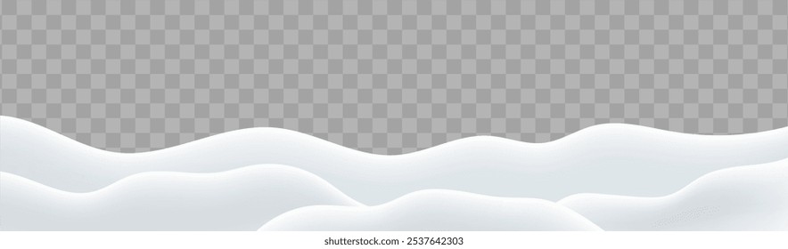 White Snowfall With Transparent Background With Gradient Mesh, Vector Illustration