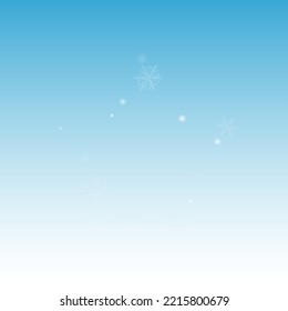 White Snowfall Vector Blue Background. Winter Snow Holiday. Gray Abstract Backdrop. Christmas Snowflake Illustration.