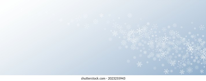 White Snowfall Vector Gray Background. Fantasy Snow Texture. Silver Abstract Pattern. Winter Snowflake Banner.
