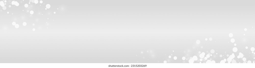 White Snowfall Vector Grey Panoramic Background. magic Snowflake Transparent. Silver Christmas Backdrop. Winter Snow Texture.