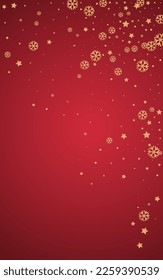 White Snowfall Vector Red Background. Christmas Snowflake Banner. Silver Holiday Design. Winter Snow Texture.