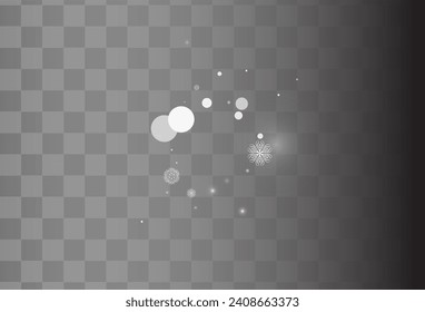 White Snowfall Vector Transparent Background. Christmas Snow Design. Silver Falling Holiday. Fantasy Snowflake Backdrop.
