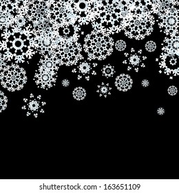 White snowflake against black background. + EPS10 vector file