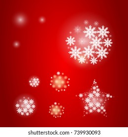 white snowflake ball on red light Christmas festival background 