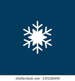 White Snowflake flat icon. Snow pictogram. Winter symbol. Vector illustration for your design.