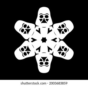 white snowflake in the form of a character from a star wars