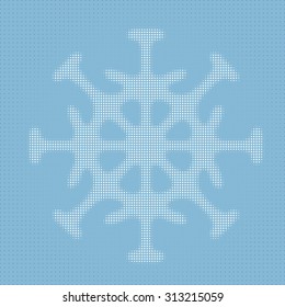 White snowflake in halftone style