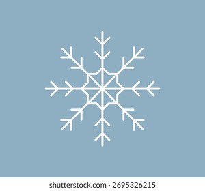 Vector de ilustración de icono de copo de nieve blanco