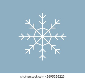 Vector de ilustración de icono de copo de nieve blanco
