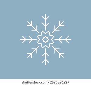 Vector de ilustración de icono de copo de nieve blanco