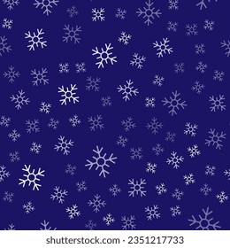 Weiße Schneeflocke Symbol einzeln auf blauem Hintergrund. Frohe Weihnachten und glückliches neues Jahr.  Vektorgrafik
