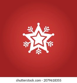 White snowflake icon on red background