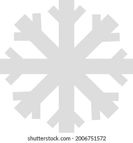 White snowflake, illustration, vector on a white background.