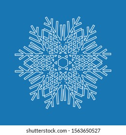 White snowflake logo. Vector winter isolate icon