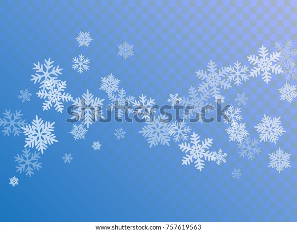 White\
snowflake macro vector illustration, snow flakes confetti chaotic\
scatter card in blue and white. Winter xmas snow background. Flakes\
falling and flying winter trendy vector\
background.