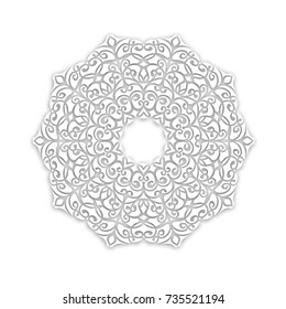 White snowflake on a white background