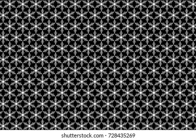 White snowflake on a black background - vector pattern,