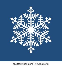 White snowflake on a blue background