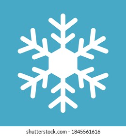 white snowflake on blue background