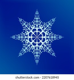 
copo de nieve blanco sobre fondo azul con gradiente
