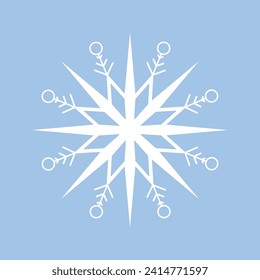 Weiße Schneeflocke auf blauem Hintergrund