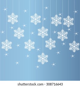 White Snowflake on blue background