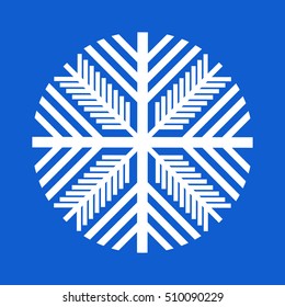 white snowflake on blue background