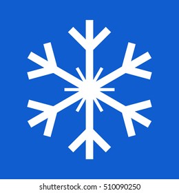 white snowflake on blue background