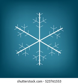 White snowflake on a blue background