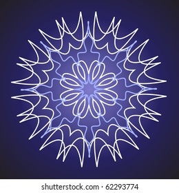white snowflake on a blue background
