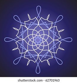 white snowflake on a blue background