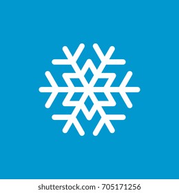 White snowflake on the blue background