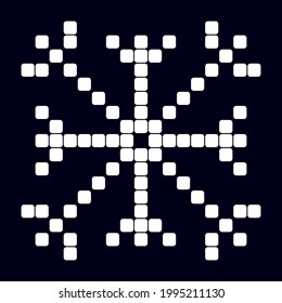 White snowflake on dark background