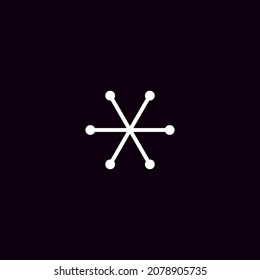 White snowflake on dark background