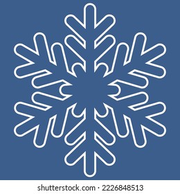 Copo de nieve blanco sobre fondo oscuro, cristal de Mandala vectorial simétrico