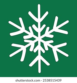 Um floco de neve branco sobre fundo verde