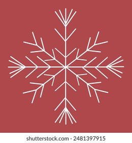 white snowflake on a red bright background