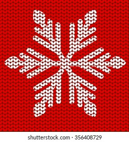 White snowflake on a red sweater pattern vector