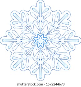 White snowflake on a transparent background with shadow. Vector. Winter decor. New Year's design elements.snowflakes of different shapes and sizes. Xmas. winter.