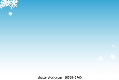 Fondo Azul del Vector Panorámico del Snowflake Blanco. Ilustración de la nevada navideña. Diseño Gris Fantasía. patrón mágico de nieve.