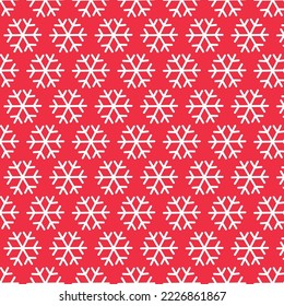 Patrón de copo de nieve blanco con fondo de Christmassy rojo