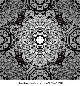 White snowflake simple seamless pattern. Symbol of winter, Merry Christmas holiday, Happy New Year 2018. Vector white pattern on brown background. Abstract wallpaper, wrapping decoration.