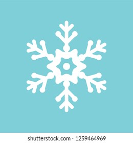 White Snowflake Symbol on Background