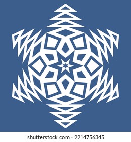Cristal de manala de nieve portadora simétrica de copo de nieve blanco para diseño