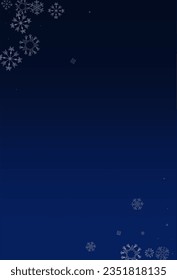 White Snowflake Vector Blue Background. Sky Snow Illustration. Gray Fantasy Wallpaper. Holiday Snowfall Pattern.