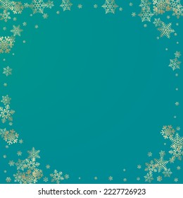 White Snowflake Vector Bronze Background. Light Silver Snow Banner. Snowfall Sky Design.
