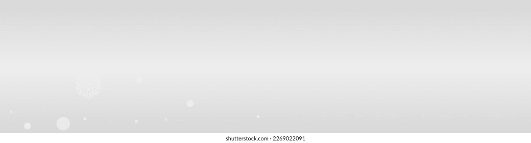 White Snowflake Vector Grey Panoramic Background. Holiday Snowfall Illustration. Gray Christmas Wallpaper. Light Snow Card.
