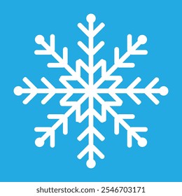 Ilustração Vetorial em Floco de Neve Branco. Coleção de Ícones de Vetor Snowflake. Floco de neve de inverno. Temporada de inverno.