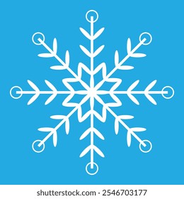 Ilustração Vetorial em Floco de Neve Branco. Coleção de Ícones de Vetor Snowflake. Floco de neve de inverno. Temporada de inverno.