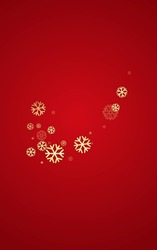 White Snowflake Vector Red Background. Christmas Snow Illustration. Silver Light Holiday. Abstract Snowfall Wallpaper.
